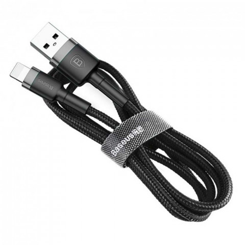 Кабель USB to Lightning Baseus Cafule 2.4 A 1 m (gray/black)